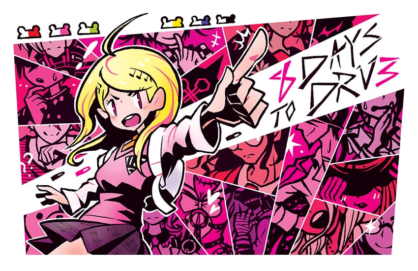 oma kokichi, saihara shuichi, akamatsu kaede, harukawa maki, monokuma, and 12 more (danganronpa and 1 more) drawn by yoshida_nina