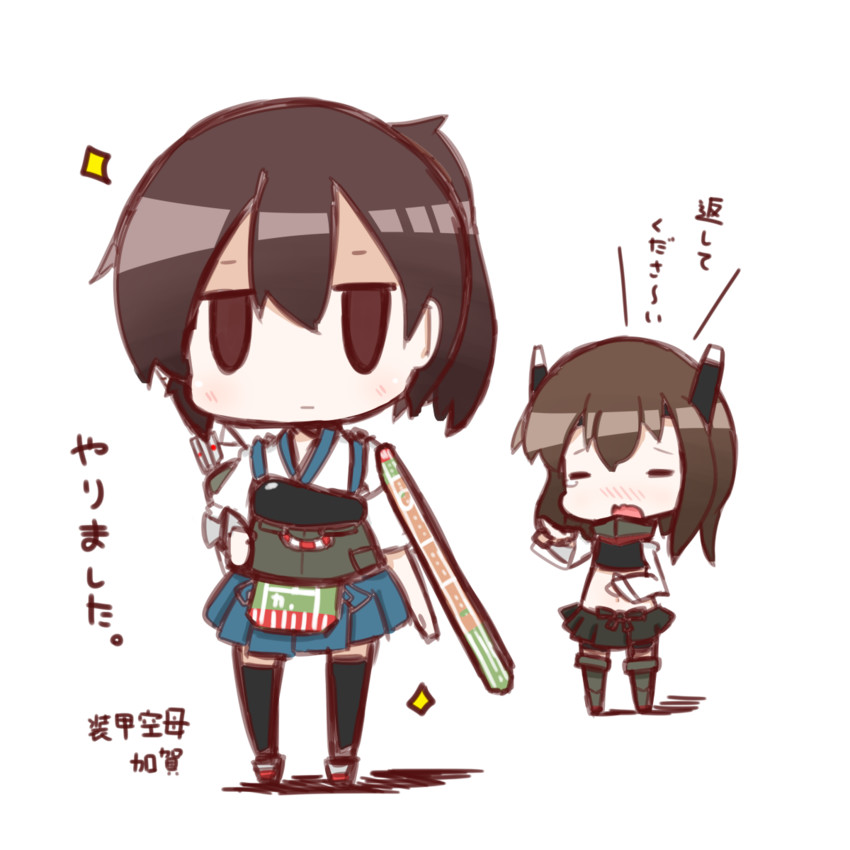 kaga and taihou (kantai collection) drawn by nuu_(nu-nyu)