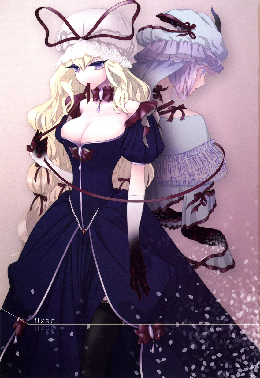 yakumo yukari and saigyouji yuyuko (touhou) drawn by noromi