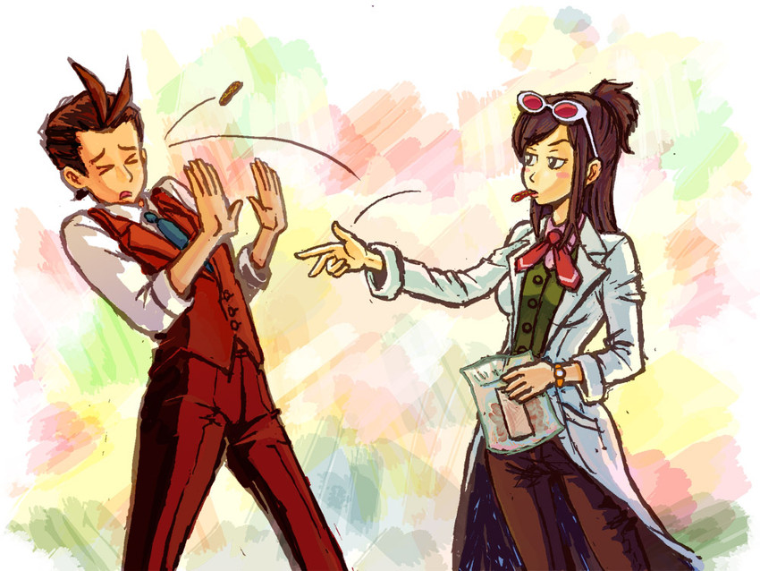 apollo justice and ema skye (ace attorney and 1 more) drawn by jonathan_kim
