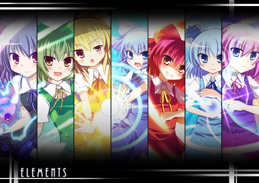 cirno, achi cirno, hapa cirno, ikazu cirno, and mizu cirno (touhou) drawn by fujisaki_kaon