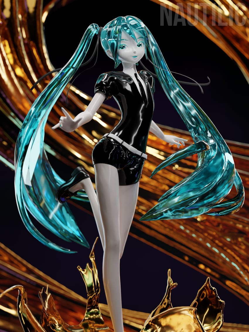 hatsune miku (vocaloid and 1 more) drawn by nautilic