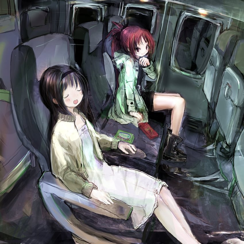 akemi homura and sakura kyoko (mahou shoujo madoka magica) drawn by 86thunder
