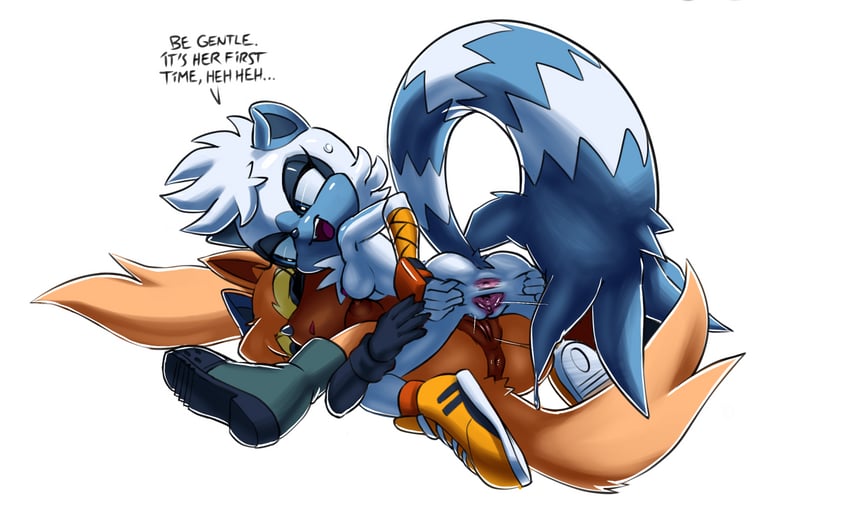 tangle the lemur and whisper the wolf (sonic) drawn by rockthebull
