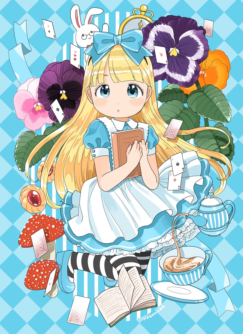 alice and white rabbit (alice's adventures in wonderland) drawn by nagomurasan