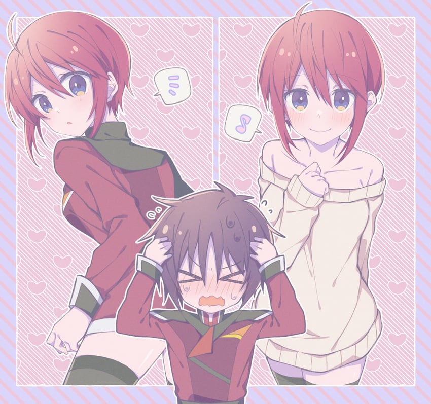 lunamaria hawke and shinn asuka (gundam and 2 more) drawn by sakura-no