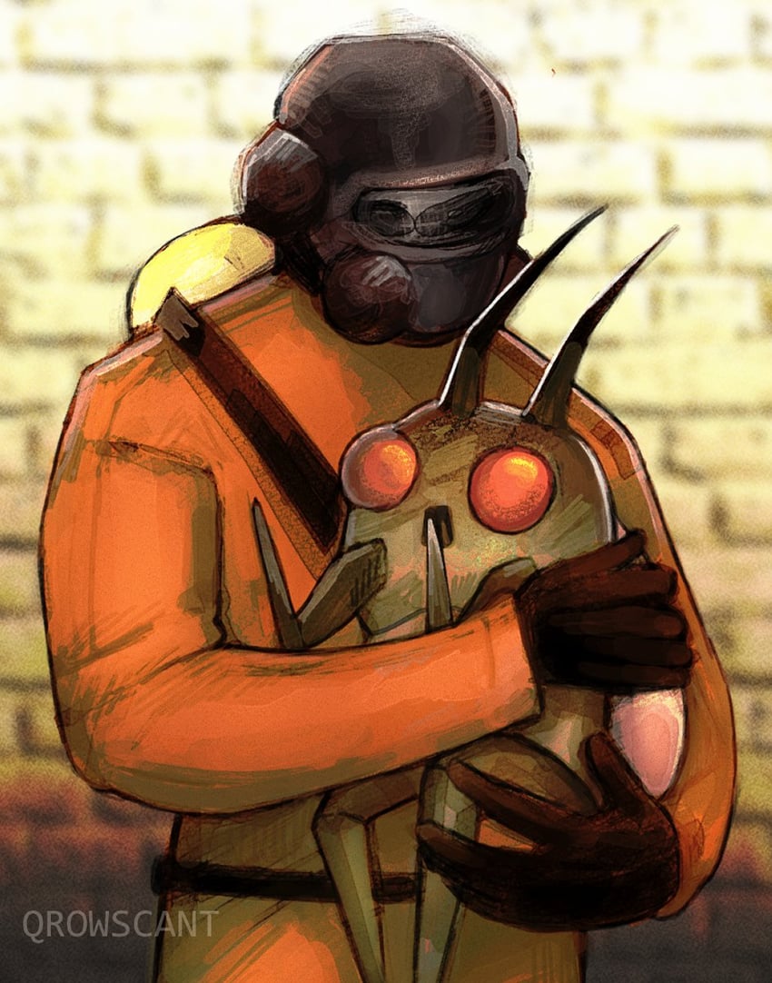 worker and hoarding bug (lethal company and 1 more) drawn by qrowscant