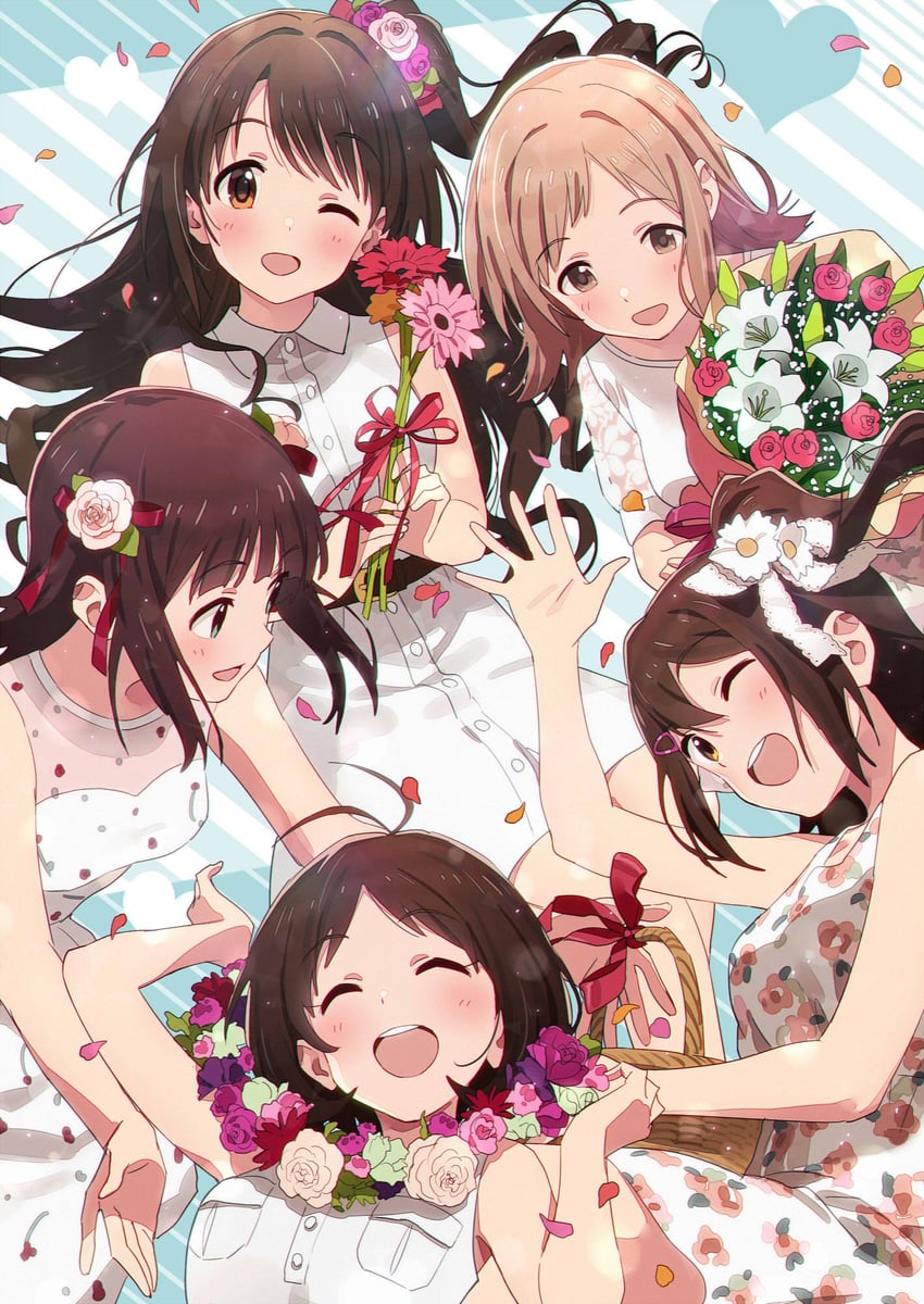 amami haruka, shimamura uzuki, sakuragi mano, kasuga mirai, and hidaka ai (idolmaster and 6 more) drawn by sonsoso