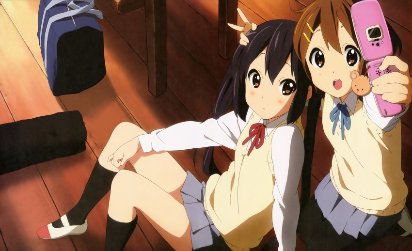 nakano azusa and hirasawa yui (k-on!) drawn by horiguchi_yukiko