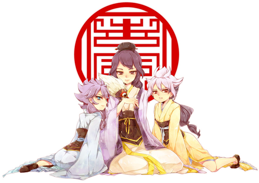 hakuryuu, amemiya taiyou, and zhuge kongming (inazuma eleven and 2 more) drawn by tobi_(one)
