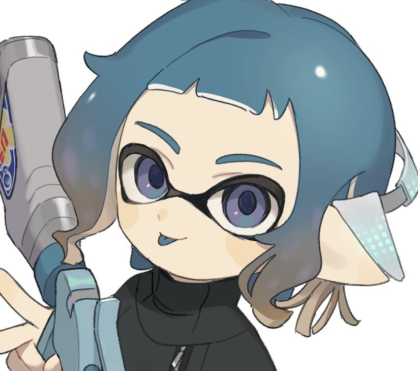 inkling player character and inkling girl (splatoon and 1 more) drawn by gomi_(kaiwaresan44)