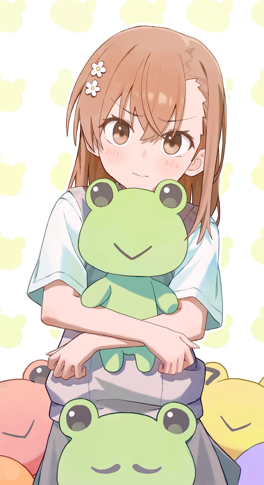 misaka mikoto and gekota (toaru majutsu no index and 1 more) drawn by cro_(user_znms5733)