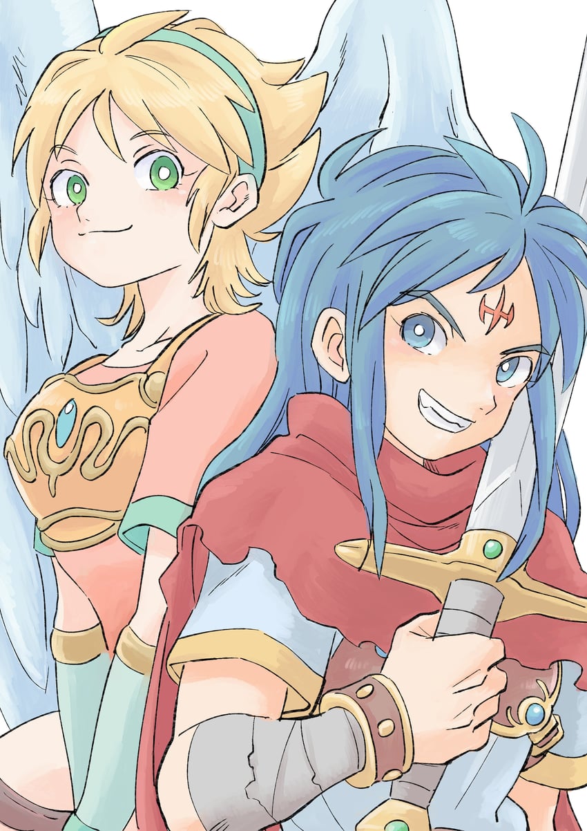 nina and ryu (breath of fire and 1 more) drawn by damegamega