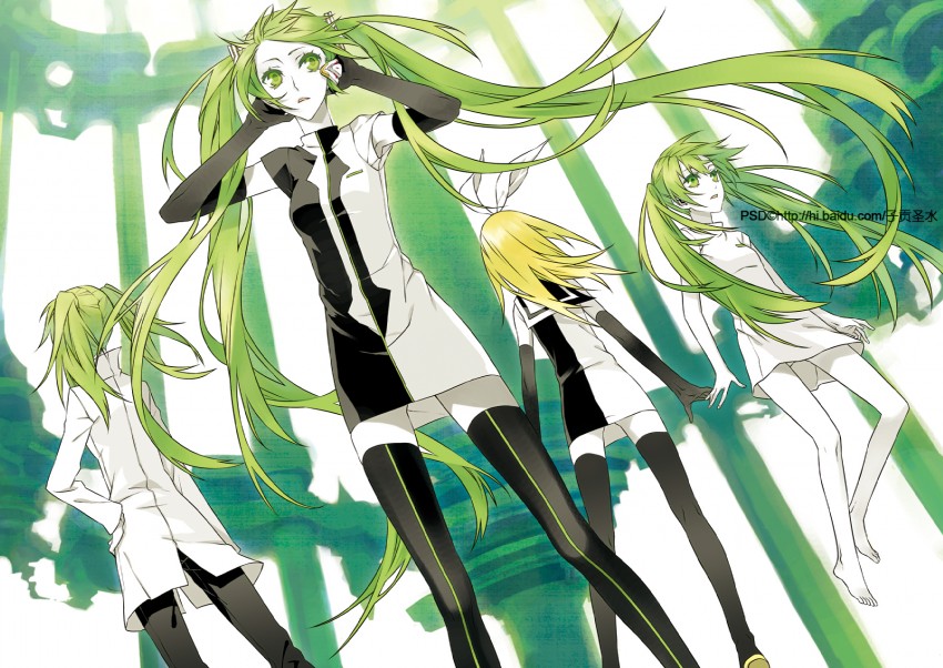 hatsune miku and kagamine rin (vocaloid and 1 more) drawn by psd_(psdgai)