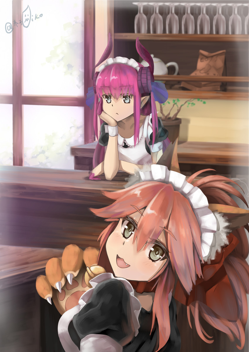 tamamo, elizabeth bathory, and tamamo cat (fate and 1 more) drawn by yonago_miko