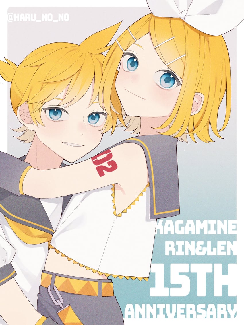 kagamine rin and kagamine len (vocaloid) drawn by haru_no_no