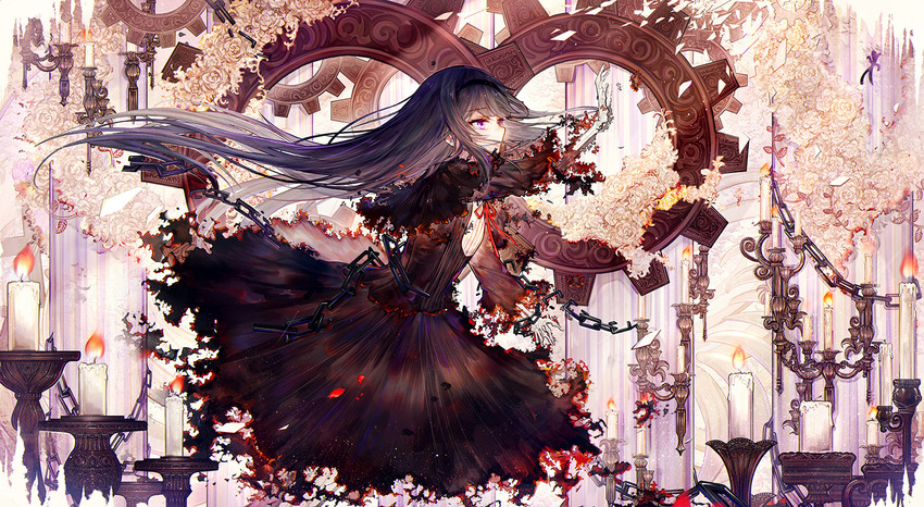 akemi homura and homulilly (mahou shoujo madoka magica and 1 more) drawn by bai_qi-qsr