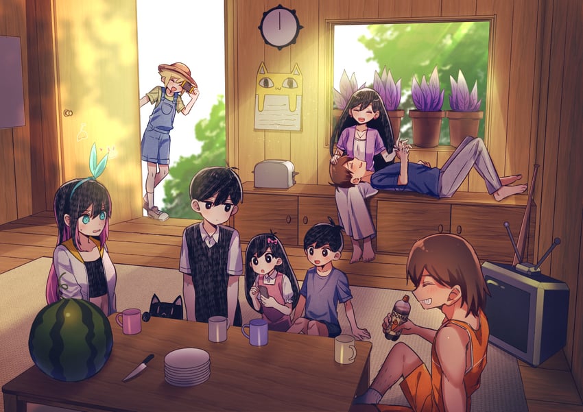 sunny, basil, aubrey, kel, mari, and 1 more (omori) drawn by yutsu