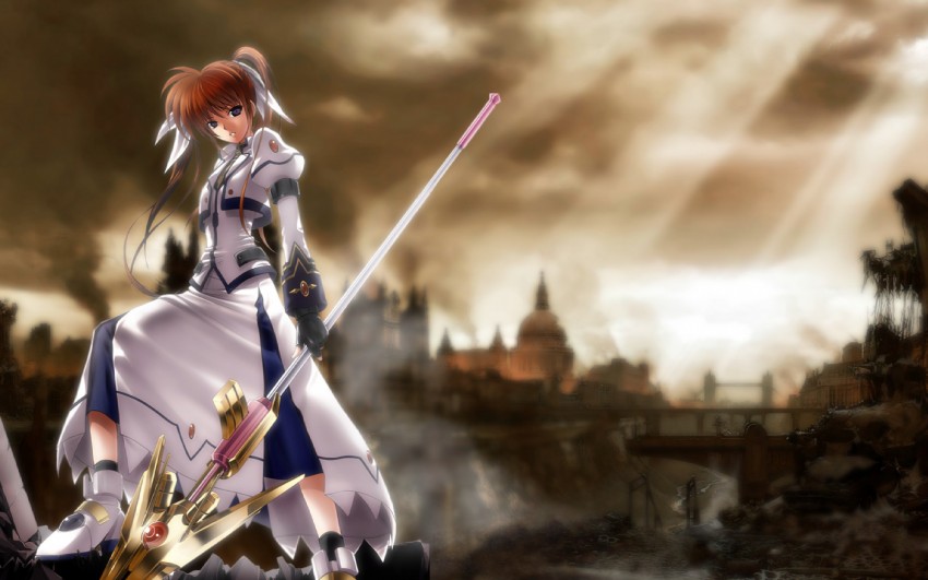 takamachi nanoha and raising heart (lyrical nanoha and 1 more) drawn by 40010prototype