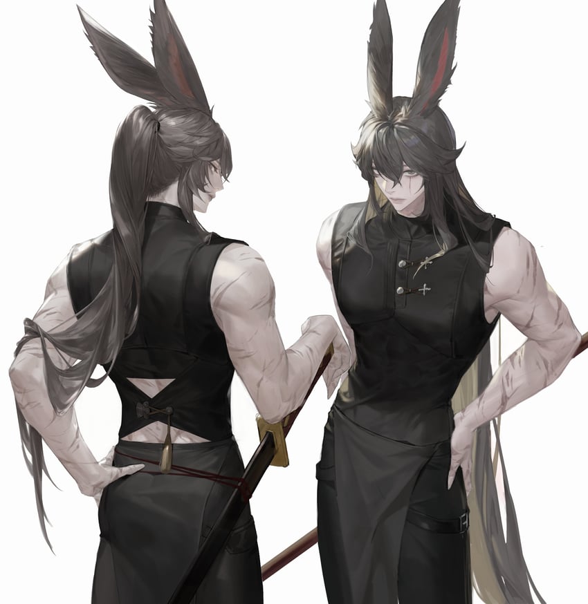 warrior of light and samurai (final fantasy and 1 more) drawn by tladpwl03