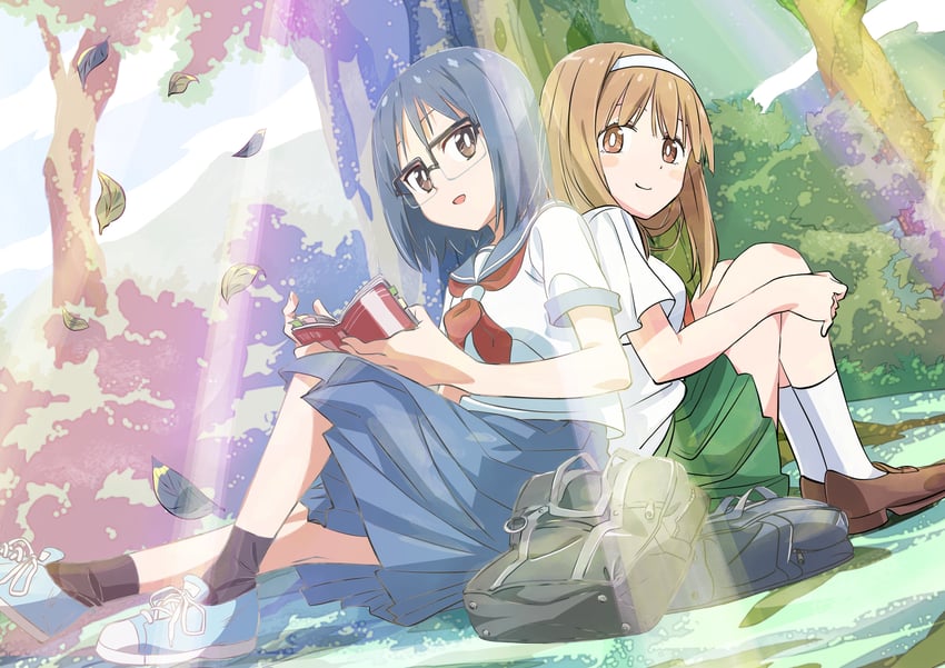 yoshida aoko and aoi satou (ninja to koroshiya no futarigurashi) drawn by shiotsuki_kazuya