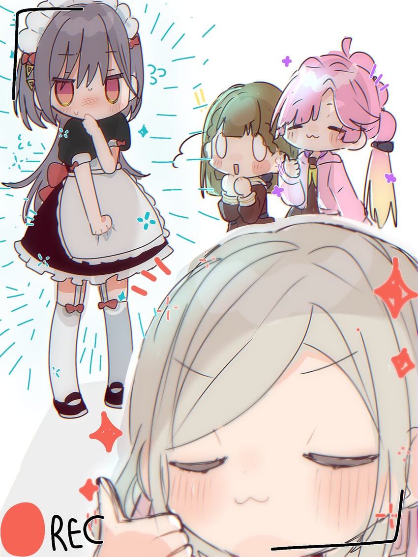 anyoji hime, kachimachi kosuzu, ceras yanagida lilienfeld, and katsuragi izumi (love live! and 1 more) drawn by col_person