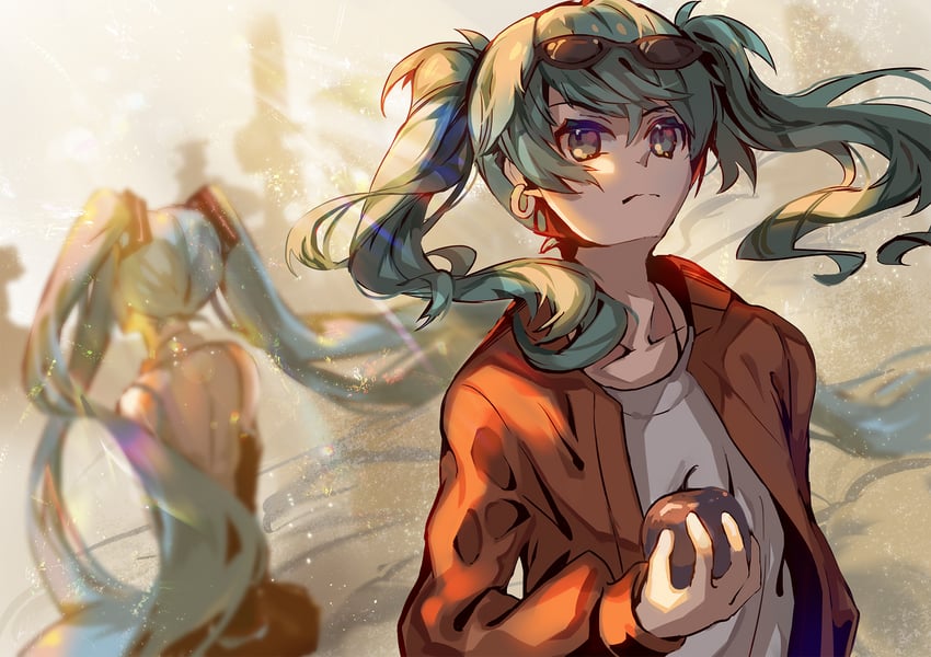 hatsune miku (vocaloid and 1 more) drawn by kozou_kazaru