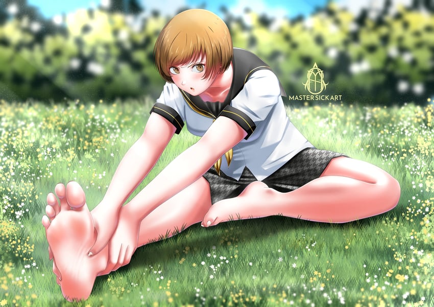 satonaka chie (persona and 1 more) drawn by master_sick_art