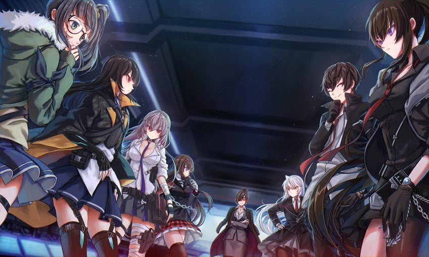 yoo mina, hilde, seo yoon, lee sooyeon, joo shiyoon, and 3 more (counter:side) drawn by kumano_yume