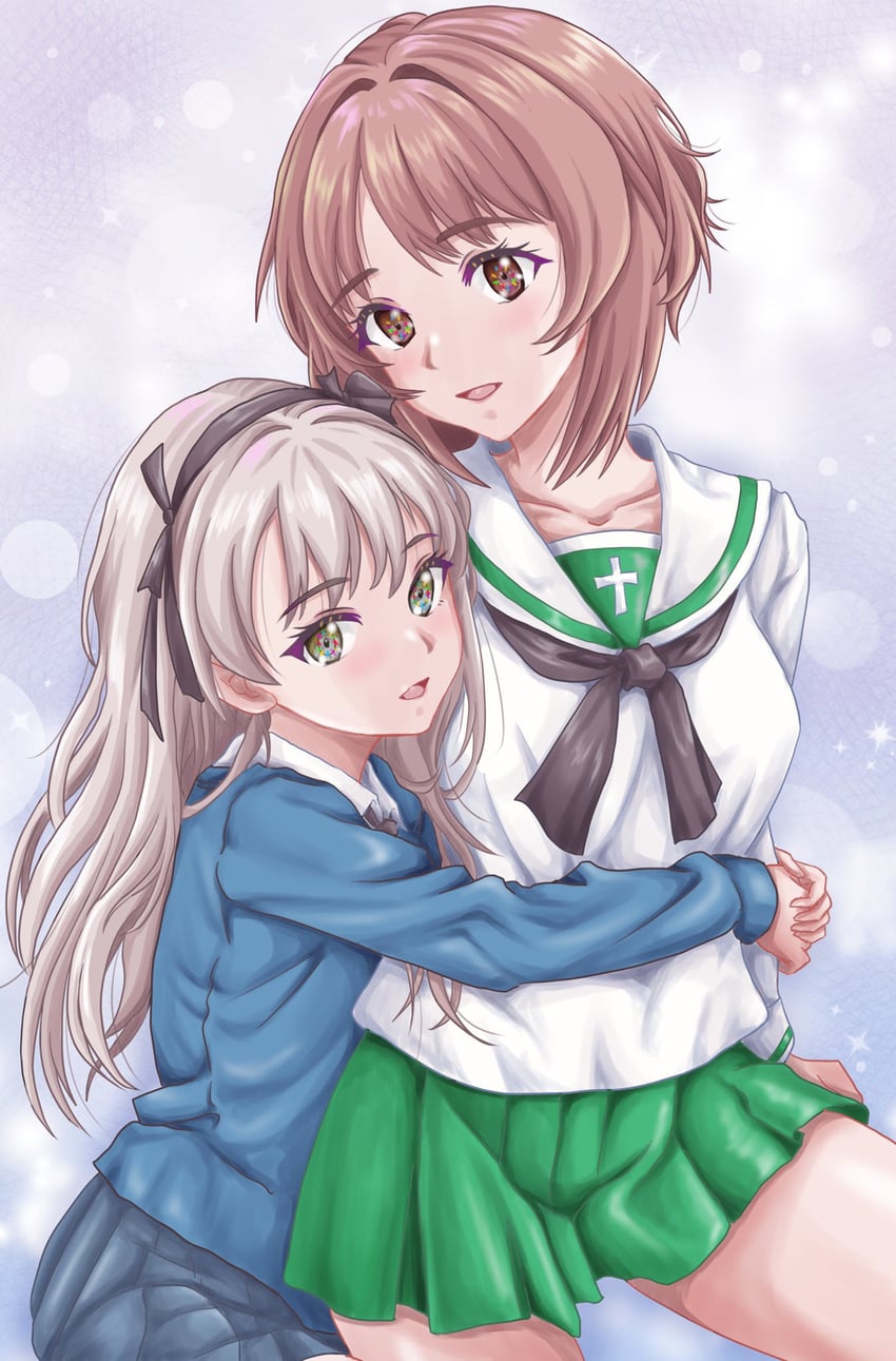 nishizumi miho and shimada arisu (girls und panzer) drawn by pele@mix