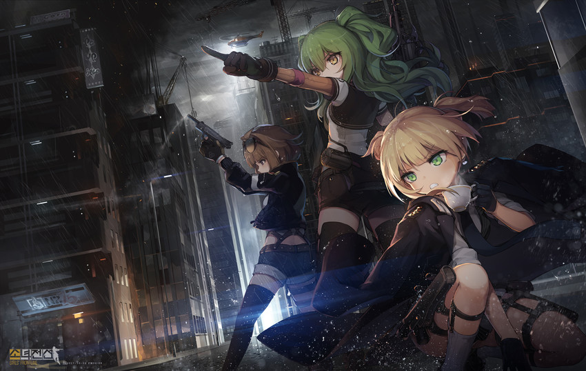 grizzly mkv, welrod mkii, and m950a (girls' frontline) drawn by asicah