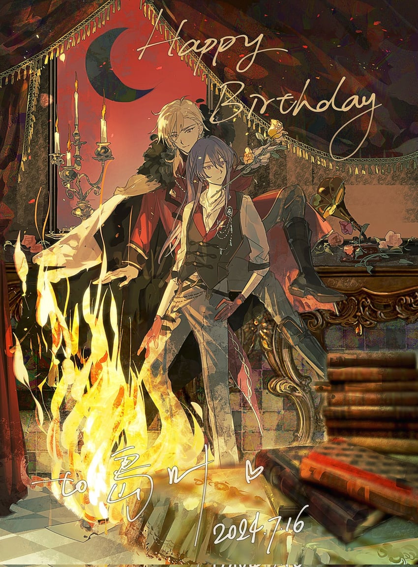 kanzaki souma and hakaze kaoru (ensemble stars!) drawn by ru_kosin