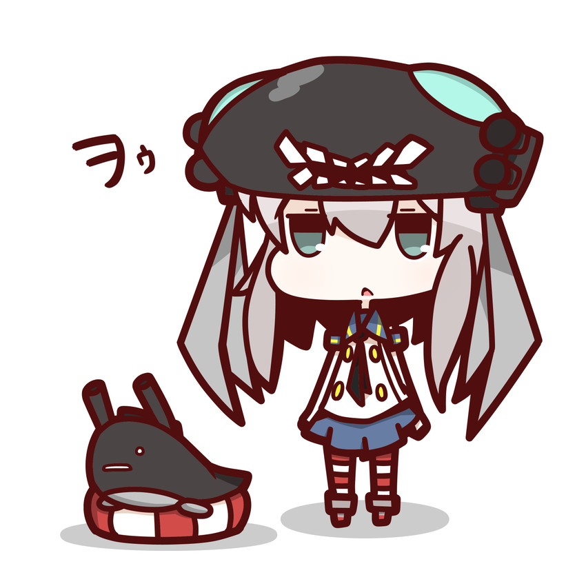 shimakaze, rensouhou-chan, wo-class aircraft carrier, i-class destroyer, and kuchiku i-kyuu (kantai collection) drawn by nuu_(nu-nyu)