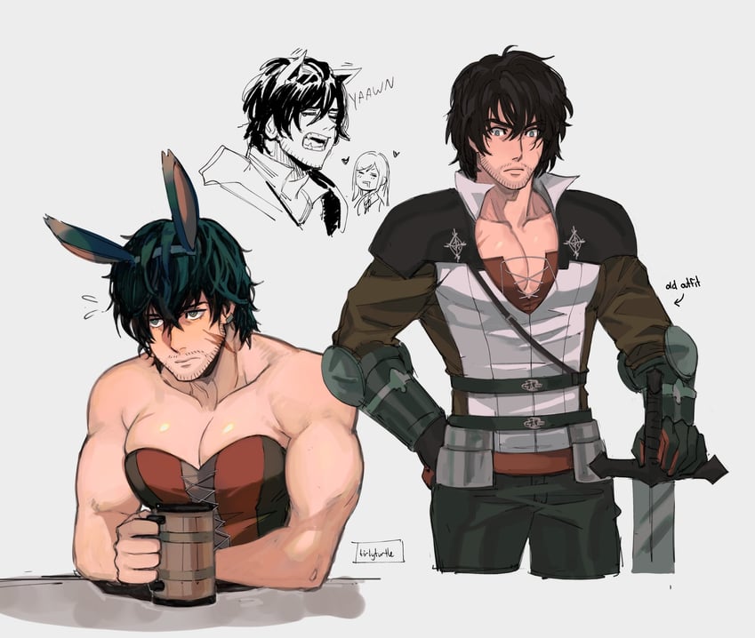 clive rosfield and jill warrick (final fantasy and 1 more) drawn by tirtyturtle