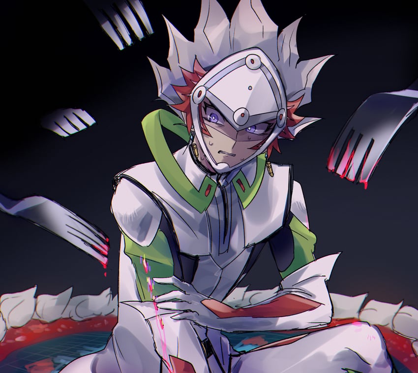 kogami ryoken and revolver (yu-gi-oh! and 1 more) drawn by yuu_(areruya)