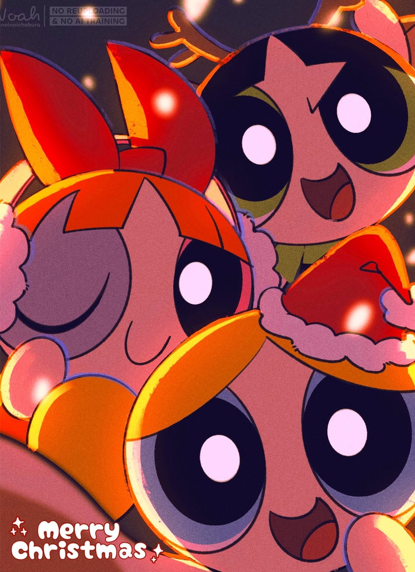 buttercup, blossom, and bubbles (powerpuff girls) drawn by noah_(rokoroko)