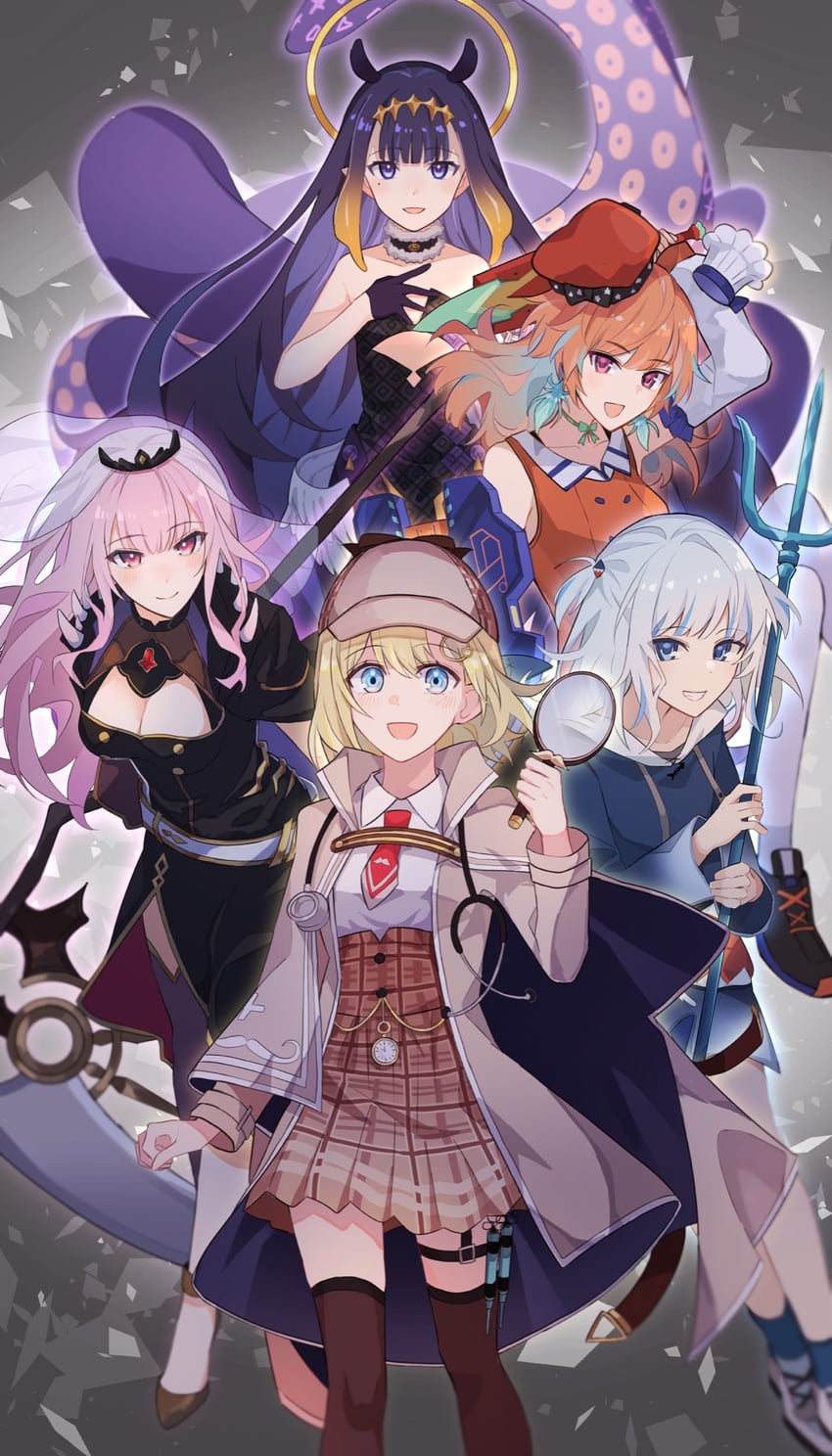 gawr gura, mori calliope, ninomae ina'nis, takanashi kiara, and watson amelia (hololive and 1 more) drawn by sae1293
