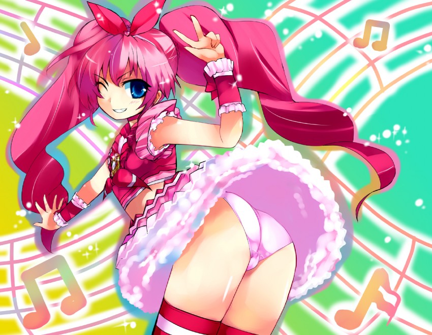 houjou hibiki and cure melody (precure and 1 more) drawn by sawamura_hikaru
