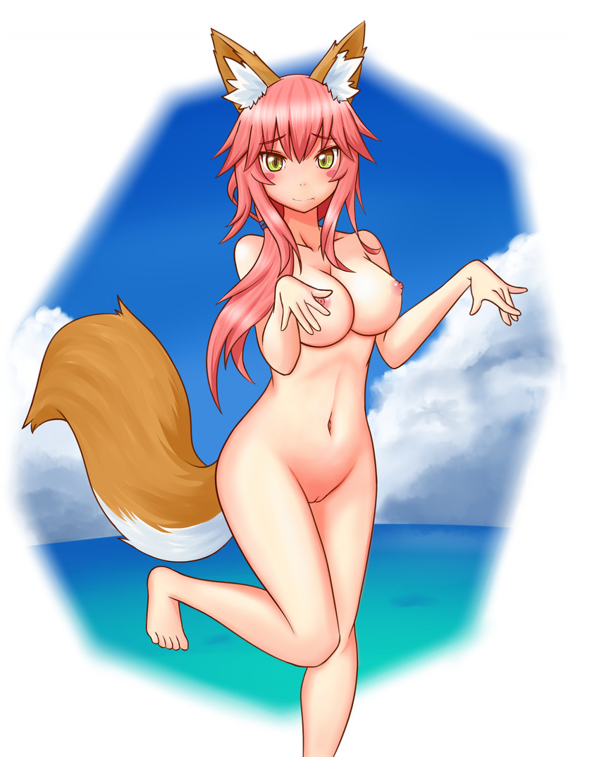 tamamo and tamamo no mae (fate and 1 more) drawn by feniny
