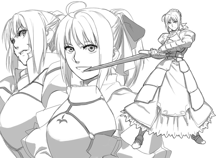 artoria pendragon, saber, saber alter, and saber lily (fate and 1 more) drawn by azusa_(hws)
