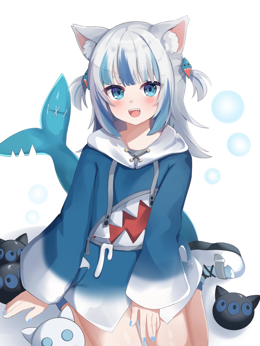 gawr gura (hololive and 1 more) drawn by nekopurin_(nyanko_prin)