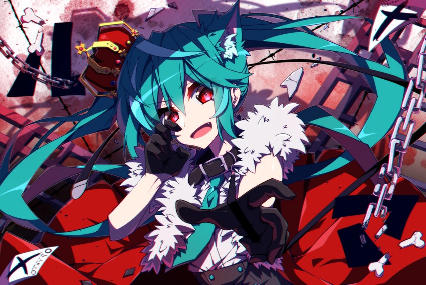 hatsune miku (vocaloid and 1 more) drawn by aosaki_yato