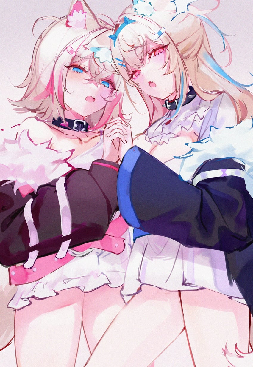 fuwawa abyssgard and mococo abyssgard (hololive and 1 more) drawn by mile_(off8mile)