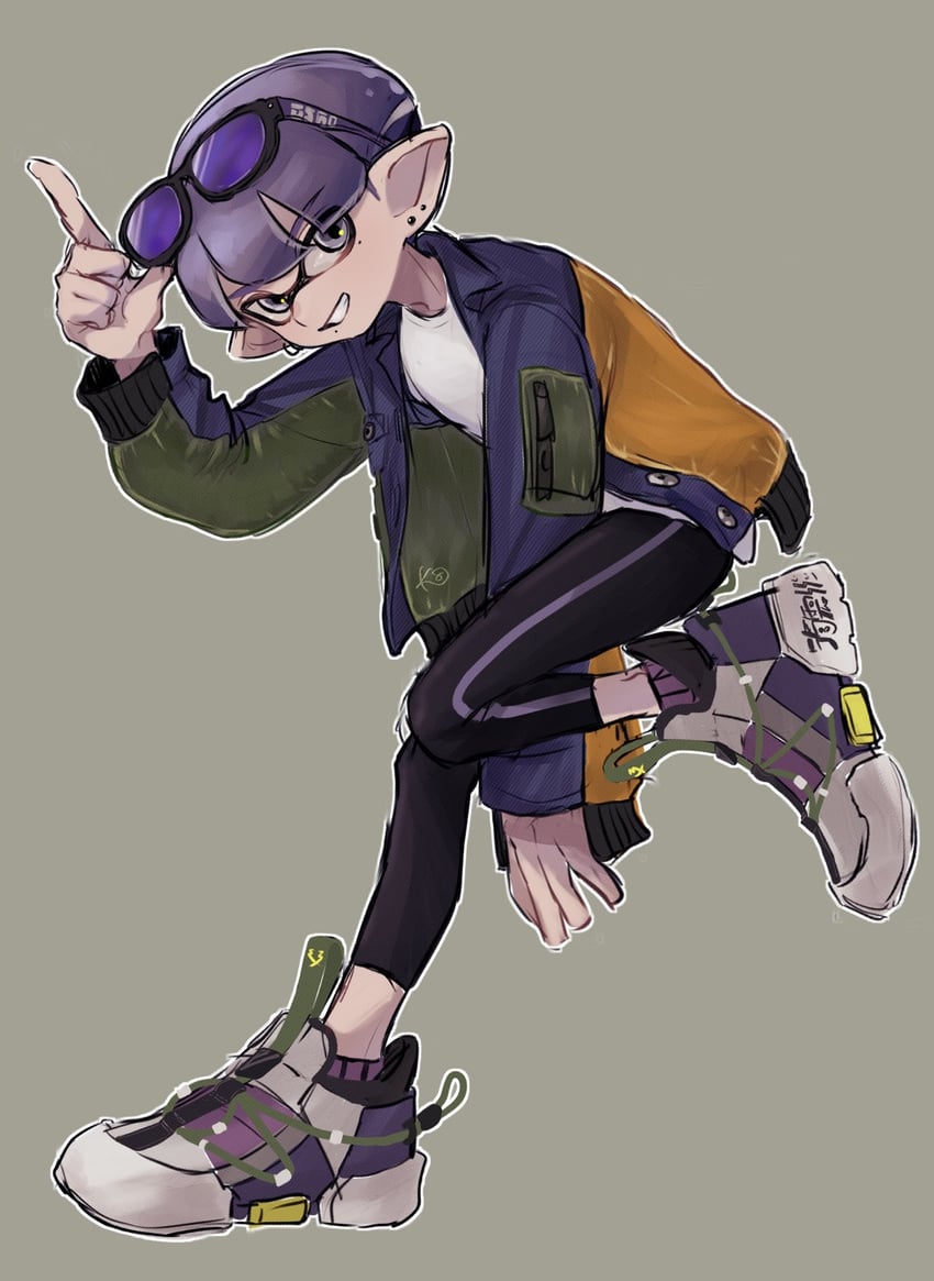 inkling player character and inkling boy (splatoon) drawn by oekk_8