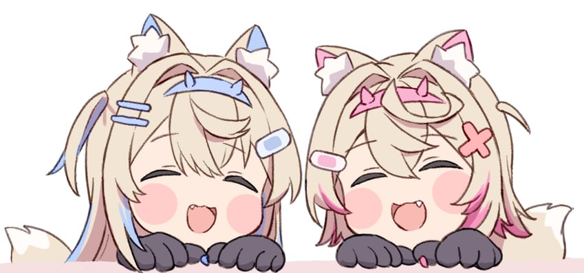 fuwawa abyssgard and mococo abyssgard (hololive and 1 more) drawn by nekomotowata