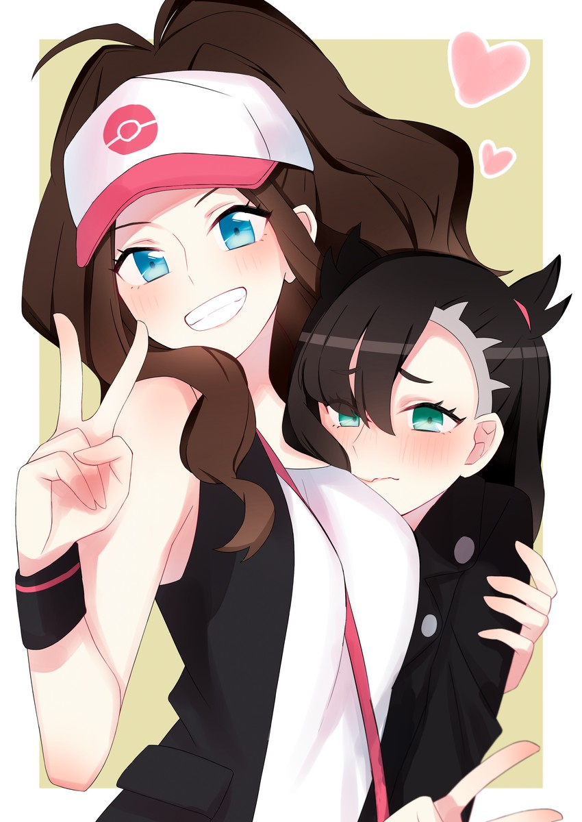 marnie and hilda (pokemon and 2 more) drawn by neru_(flareuptf1)