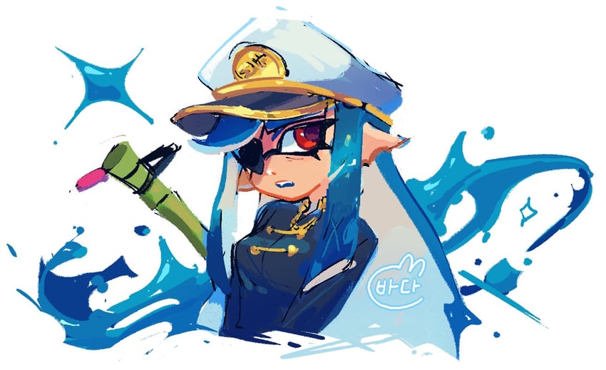 inkling player character and inkling girl (splatoon and 1 more) drawn by tokkibada