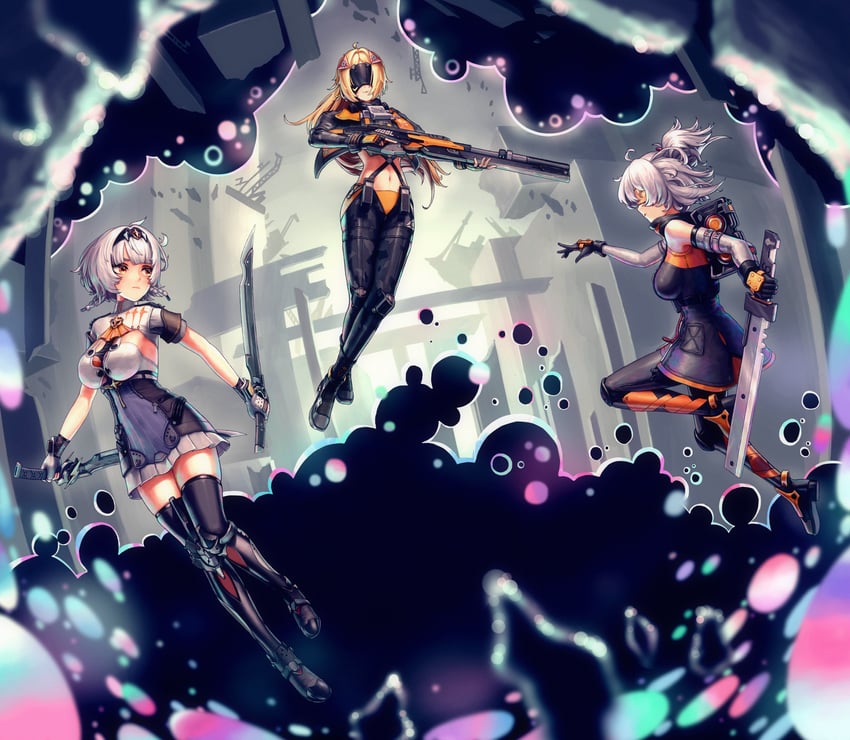 anby demara, trigger, and soldier 11 (zenless zone zero) drawn by s99g