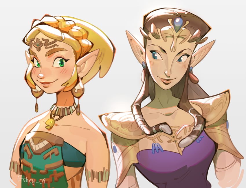 princess zelda (the legend of zelda and 2 more) drawn by eskey_09