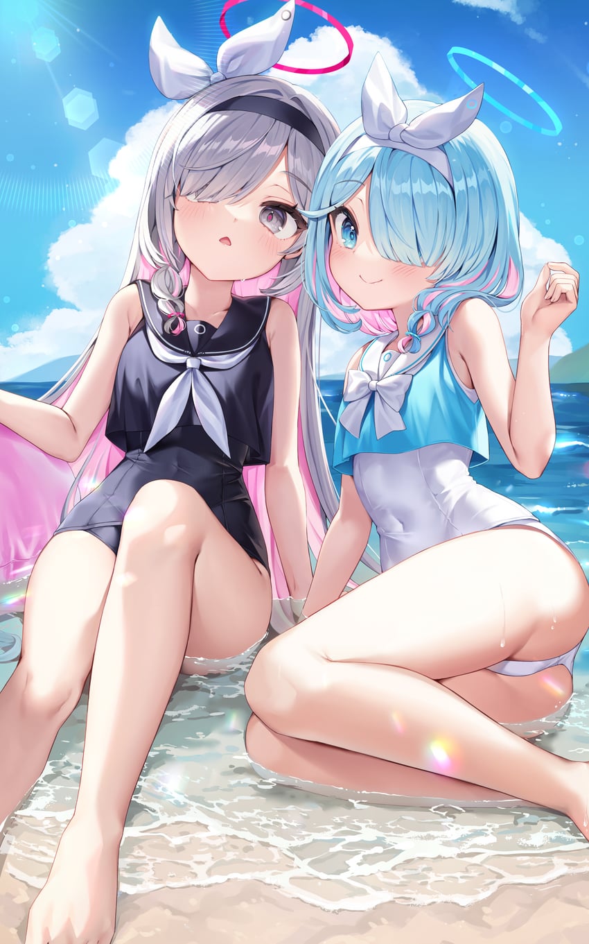 arona and plana (blue archive) drawn by mono_(mono_mon)